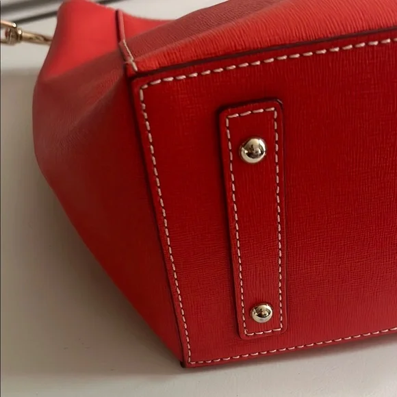 Dooney & Bourke Orange Leather Shoulder Bag - Picture 5 of 13